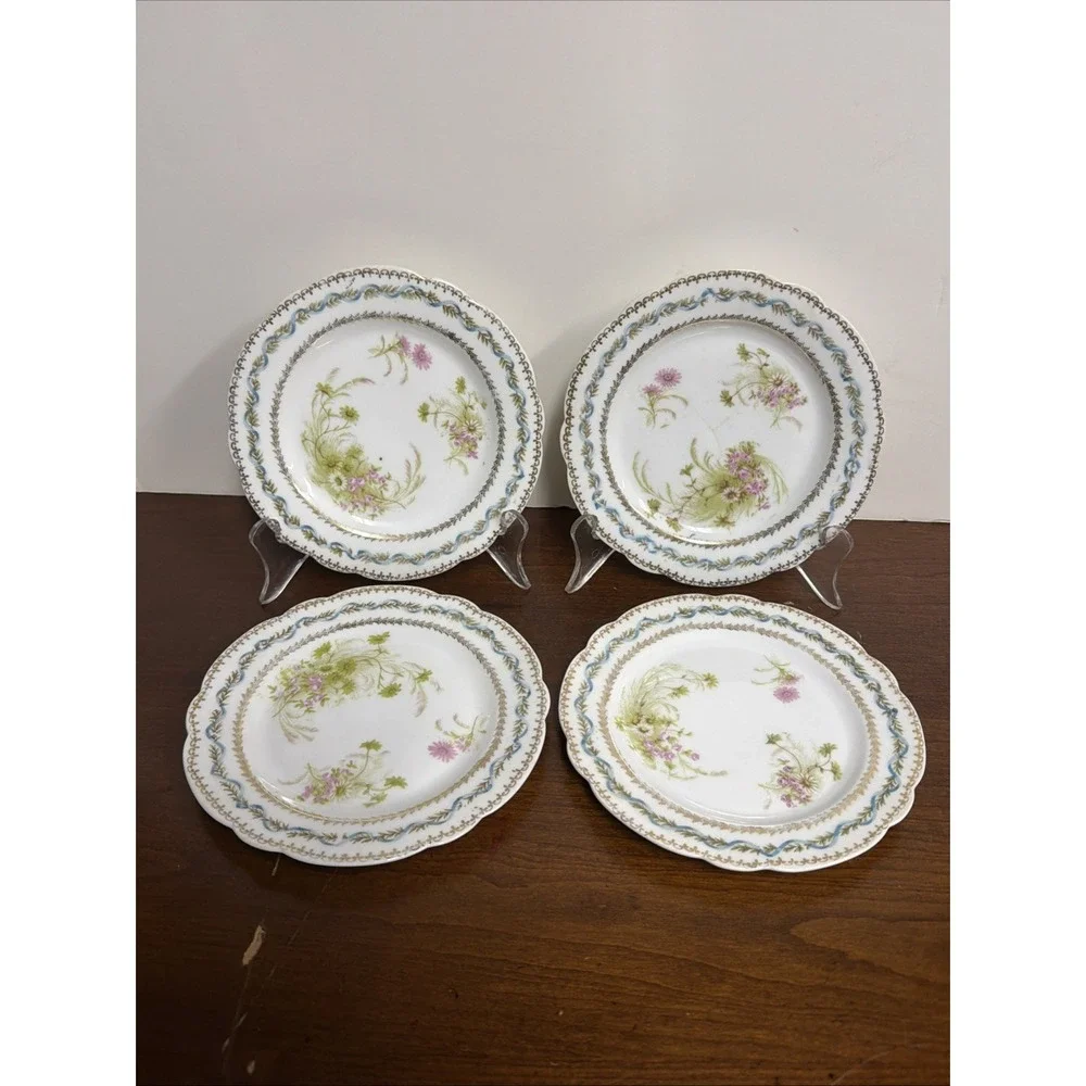 Vintage Imperial Crown China Austria Decorative Plates 6 Inch Floral Gold Trim 4